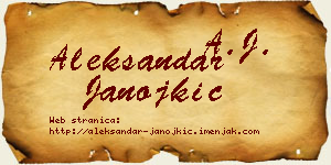Aleksandar Janojkić vizit kartica